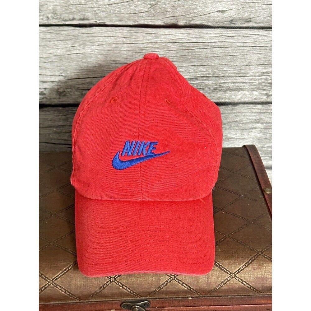 Nike Hat Strapback Dad Cap Mens Red Blue Swoosh Hiking Caual Outdoor